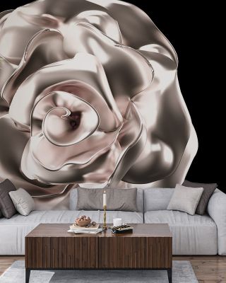 Metallic Rose in 3D Effect Wallpaper