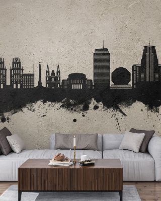 Minsk Belarus Skyline Concrete Wallpaper