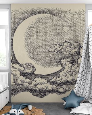 Moon In Clouds Scenic Wallpaper