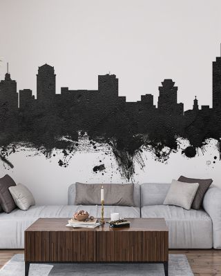 Nashville Tennessee Skyline Black & White Wallpaper