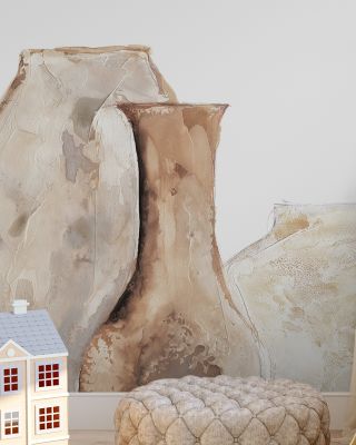 Neutral Vases Sit Wallpaper