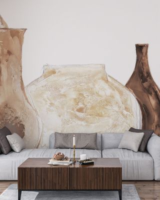 Neutral Vases Sit Wallpaper