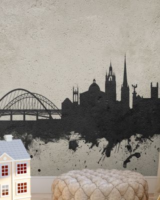 Newcastle England Skyline Concrete Wallpaper