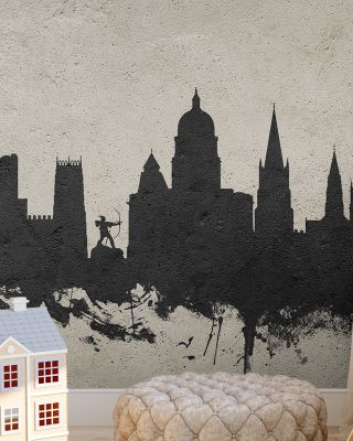Nottingham England Skyline Concrete Wallpaper