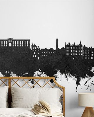 Oban Scotland Skyline Black & White Wallpaper