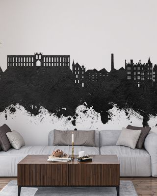 Oban Scotland Skyline Black & White Wallpaper