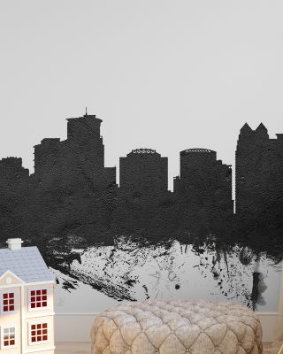 Orlando Florida Skyline Black & White Wallpaper