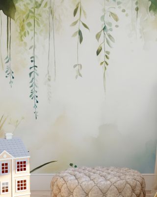 Painterly Hanging Gardens Bright Wallpaper
