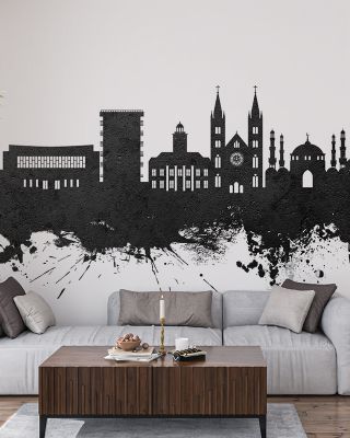 Paramaribo Suriname Skyline Black & White Wallpaper