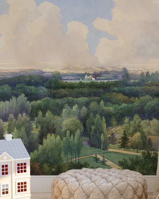 Park Views from a Balcony Scenic Wallpaper