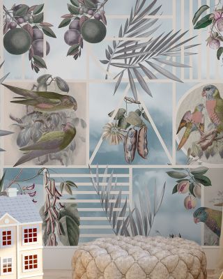 Parrots Study Tropical Wallpaper
