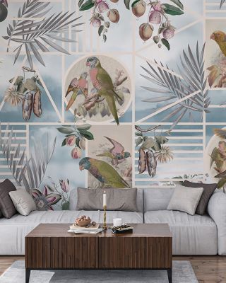Parrots Study Tropical Wallpaper