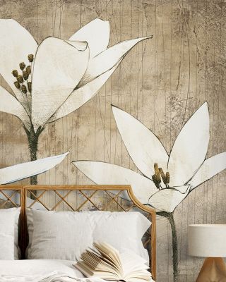 Pencil Floral III Sketch Wallpaper