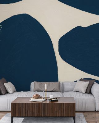 Playful Blue Abstract Wallpaper