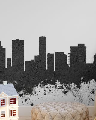 Port Elizabeth South Africa Skyline Black & White Wallpaper
