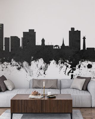 Port Elizabeth South Africa Skyline Black & White Wallpaper