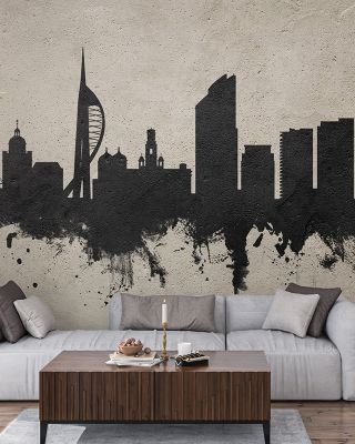 Portsmouth England Skyline Concrete Wallpaper