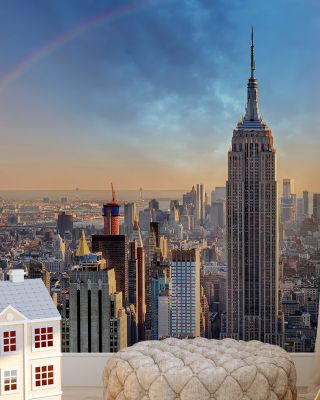 Rainbow Over New York City Scenic Wallpaper