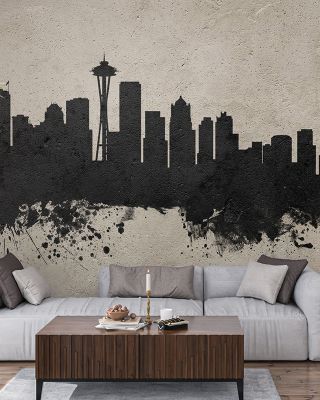 Seattle Skyline Concrete Wallpaper