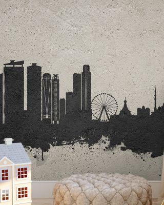 Sharjah Skyline Concrete Wallpaper