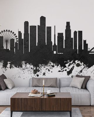 Singapore Skyline Black & White Wallpaper