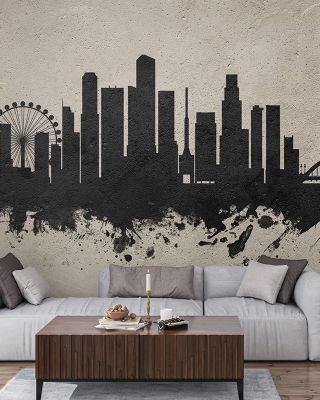Singapore Skyline Concrete Wallpaper