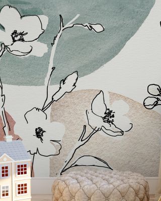 Soft Floral Figures Floral Wallpaper