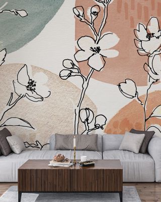 Soft Floral Figures Floral Wallpaper