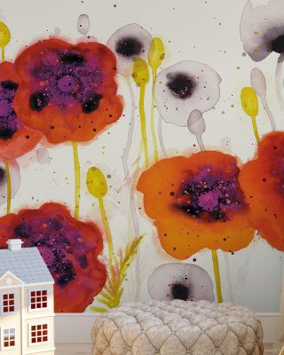 Splash Garden I Floral Wallpaper