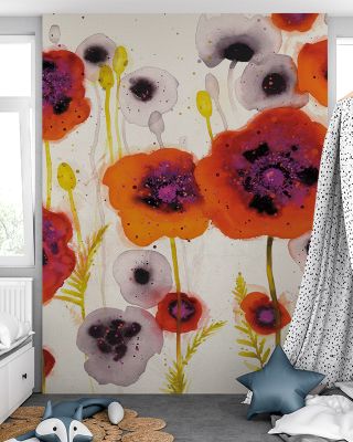 Splash Garden I Floral Wallpaper