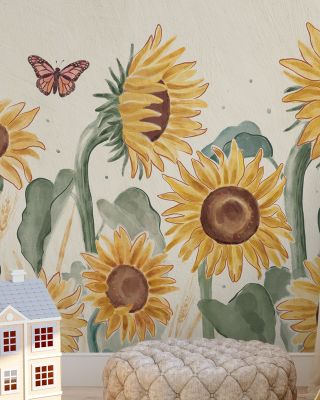 Sunflower Season Floral Wallpaper