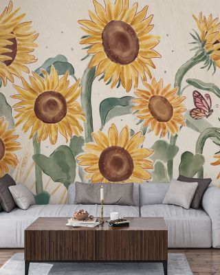 Sunflower Season Floral Wallpaper