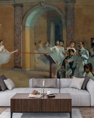 The Dance Foyer at the Opera on the rue Le Peletier Wallpaper