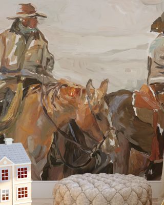 The Roundup Warm Scenic Wallpaper