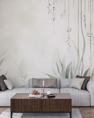 Transparent Garden Winter Floral Wallpaper