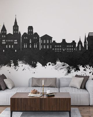 Trier Germany Skyline Black & White Wallpaper