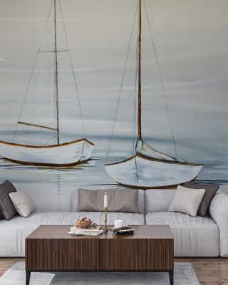 Two Sails Nautical Wallpaper