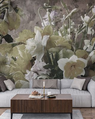 Vanilla Blooms Floral Wallpaper