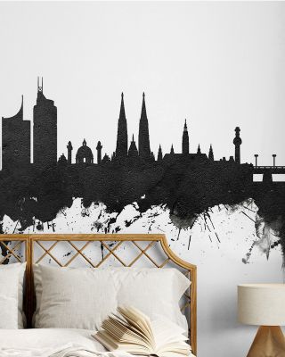Vienna Austria Skyline Black & White Wallpaper