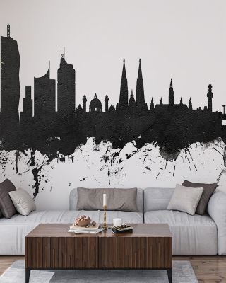 Vienna Austria Skyline Black & White Wallpaper