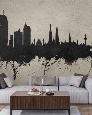 Vienna Austria Skyline Concrete Wallpaper