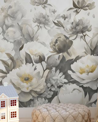 Watercolor Peonies Fall Floral Wallpaper