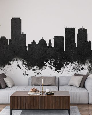 Wellington New Zealand Skyline Black & White Wallpaper