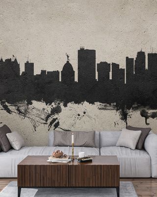 Winnipeg Canada Skyline Concrete Wallpaper