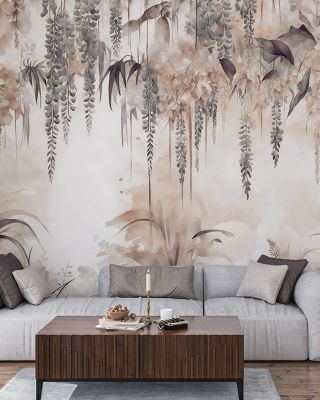 Wisteria Garden Warm Floral Wallpaper