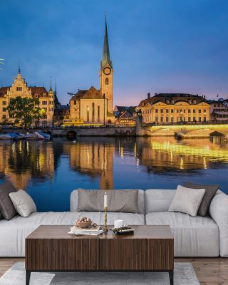 Zürich Nights Scenic Wallpaper