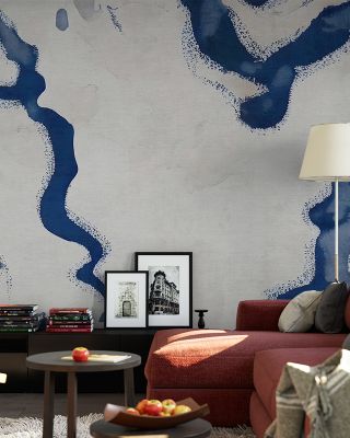 Abstract River Marks Ocean Blue Wallpaper