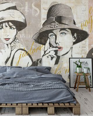 Fashion Week Paris Halftone V Chic Wallpaper