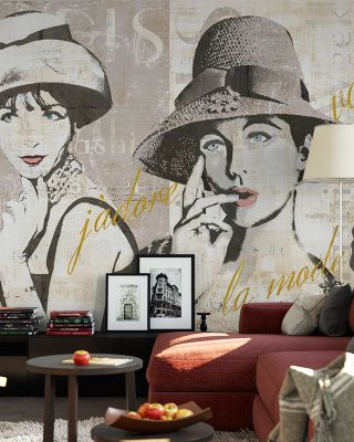 Fashion Week Paris Halftone V Chic Wallpaper