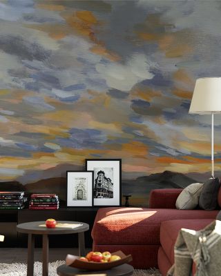High Desert Sky I Navy Scenic Wallpaper
